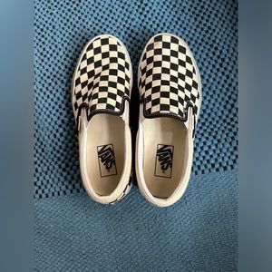 Classic black and white checkered slip on vans